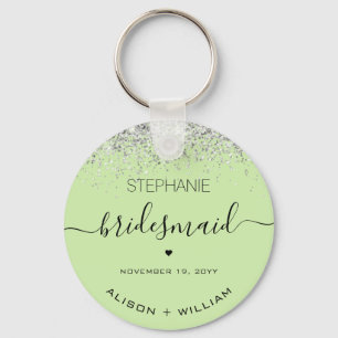 Personalisierter Bridesmaid-Glitzer-Konfetti-Effek Schlüsselanhänger