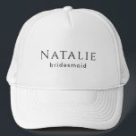 Personalisierter Bridesmaid-Junggeselinnen-Abschie Truckerkappe<br><div class="desc">Machen Sie Ihren Junggeselinnen-Abschied unvergesslich mit unserer personalisierten Schuss Brille, eine perfekte Ergänzung zu Ihren Bridesmaid Geschenken und Junggeselinnen-Abschied Vorräten. Diese Brille ist eine großartige Möglichkeit, Ihrem Brautparty "danke" zu sagen und Ihre Wertschätzung für ihre Unterstützung zu zeigen. Diese schussgläser zeichnen sich durch ein minimalistisches Design aus und zeichnen sich...</div>