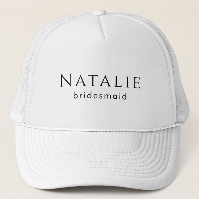 Personalisierter Bridesmaid-Junggeselinnen-Abschie Truckerkappe (Vorderseite)