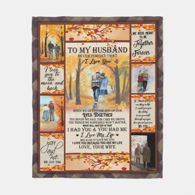 Personalisierter Brief an mein Ehemann Fleecedecke (Vorderseite)