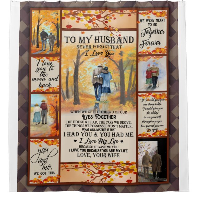 Personalisierter Brief an mein Ehemann, Liebe-Ehem Duschvorhang (Vorderseite)