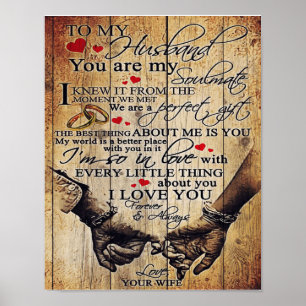 Personalisierter Brief an mein Ehemann WOHNGESTA Poster