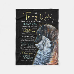 Personalisierter Brief an meine Ehefrau Fleecedecke