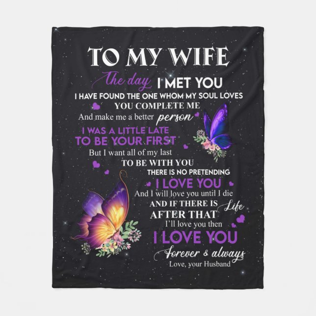 Personalisierter Brief an meine Ehefrau, Fleecedecke (Vorderseite)