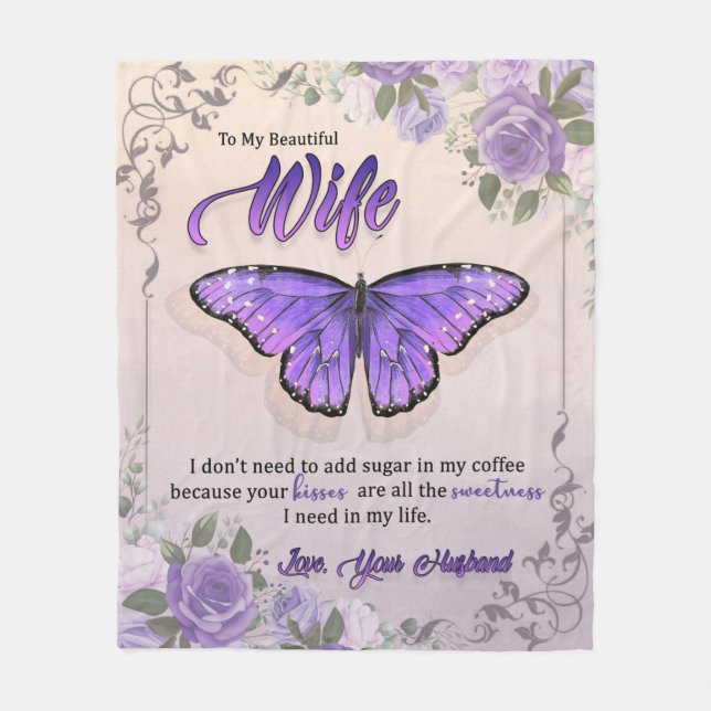 Personalisierter Brief an meine Ehefrau Liebe von  Fleecedecke (Vorderseite)