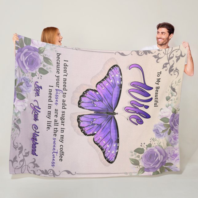 Personalisierter Brief an meine Ehefrau Liebe von  Fleecedecke (Beispiel)