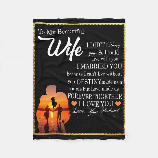 Personalisierter Brief an meine Ehefrau, Paare Val Fleecedecke (Vorderseite)