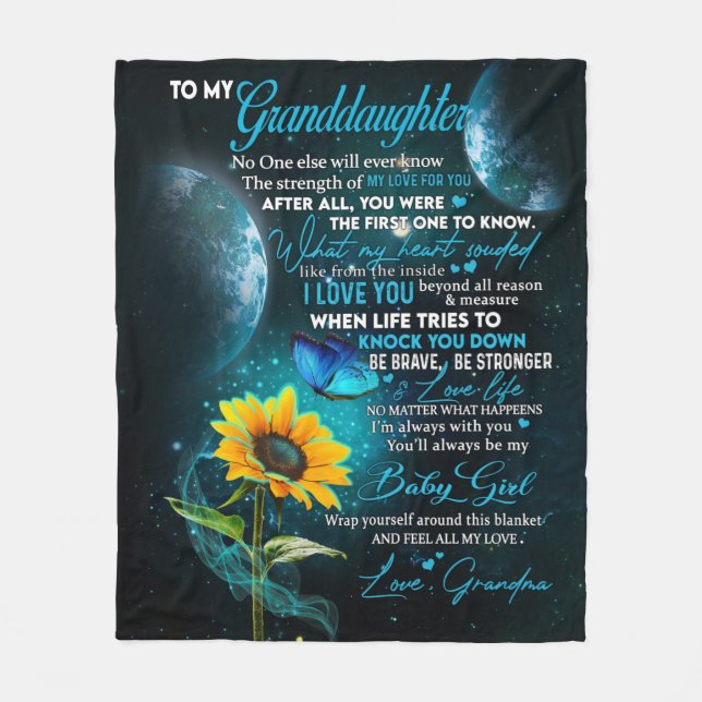 Personalisierter Brief an meine Enkelin Fleecedecke (Vorderseite)