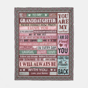 Personalisierter Brief an meine Enkelin Fleecedecke