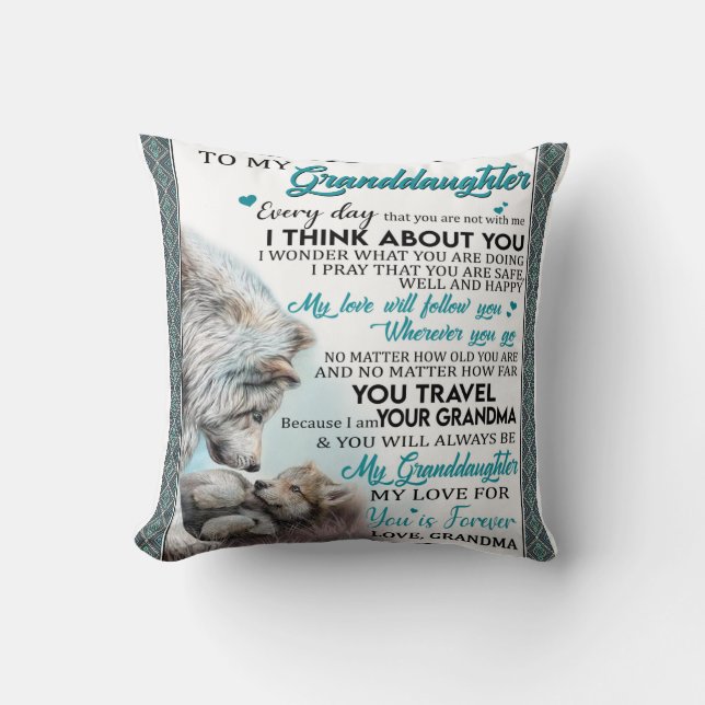 Personalisierter Brief an meine Enkelin Kissen (Vorderseite)