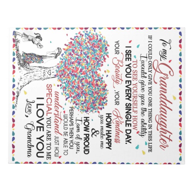 Personalisierter Brief an meine Enkelin Notizblock (Vorderseite)