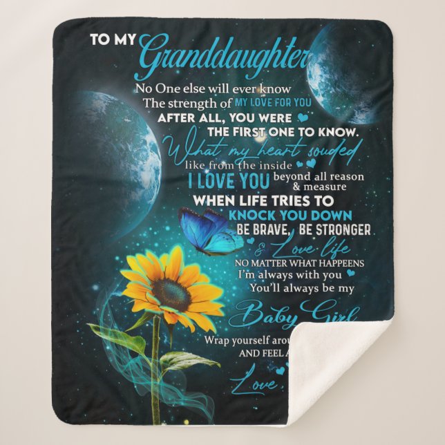 Personalisierter Brief an meine Enkelin Sherpadecke (Vorderseite)