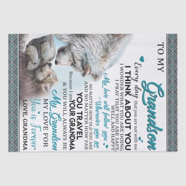 Personalisierter Brief an meine Großmutter, Liebe  Seidenpapier (Vorderseite)