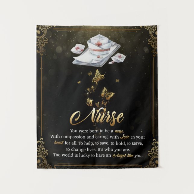 Personalisierter Brief an meine Krankenschwester Wandteppich (Vorderseite)