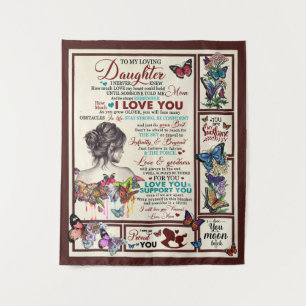 Personalisierter Brief an meine liebe Tochter Wandteppich