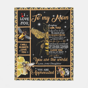 Personalisierter Brief an meine liebende Mama Fleecedecke