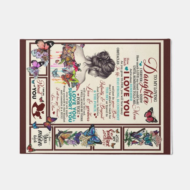 Personalisierter Brief an meine liebende Tochter Fußmatte (Vorderseite)