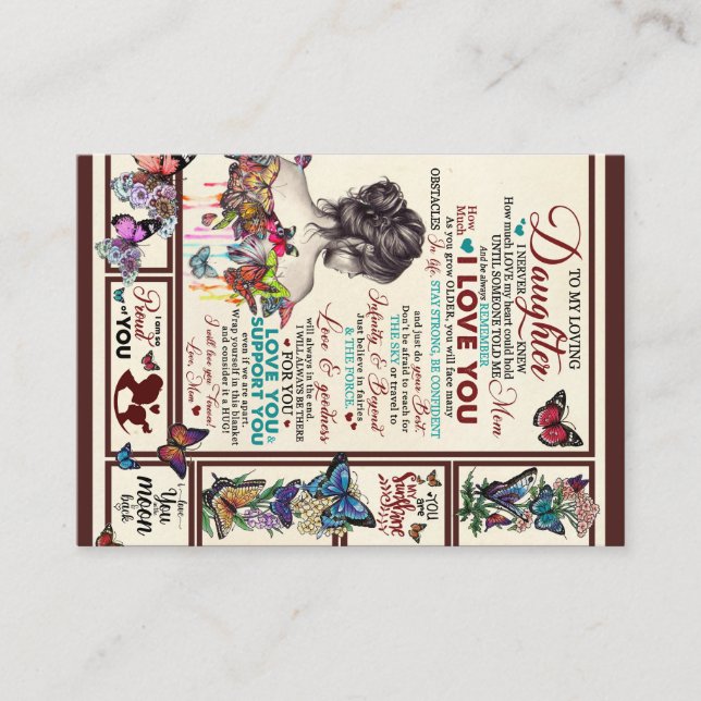 Personalisierter Brief an meine liebende Tochter Visitenkarte (Vorderseite)