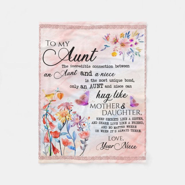 Personalisierter Brief an meine Tante Fleecedecke (Vorderseite)