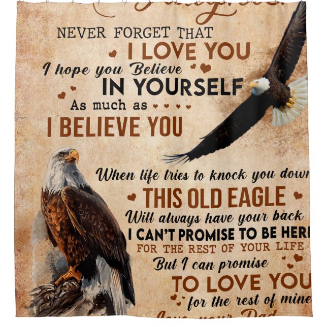 Personalisierter Brief an meine Tochter aus dem Va Duschvorhang (Vorderseite)