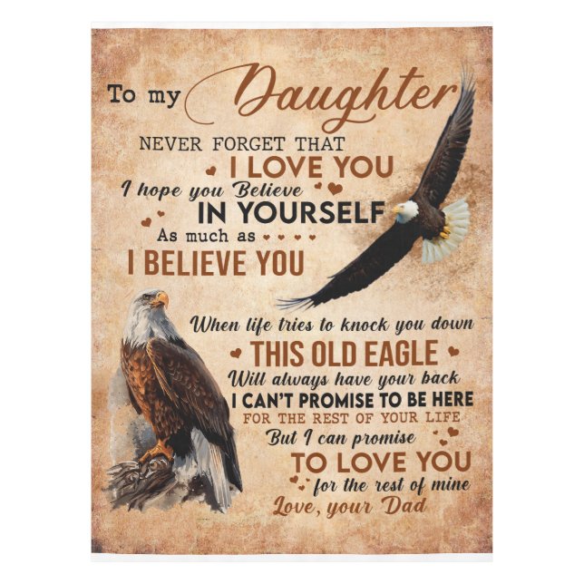 Personalisierter Brief an meine Tochter aus dem Va Tischdecke (Vorderseite)