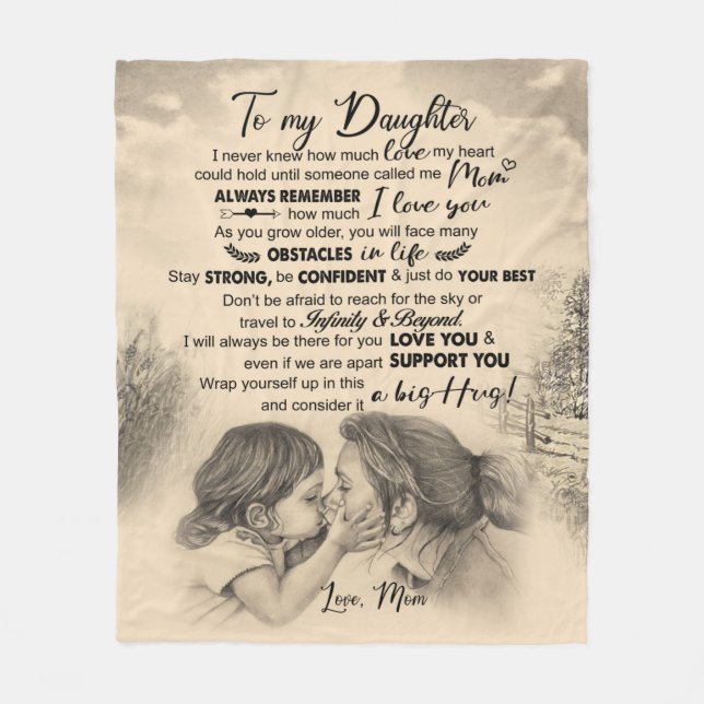 Personalisierter Brief an meine Tochter aus der Ma Fleecedecke (Vorderseite)