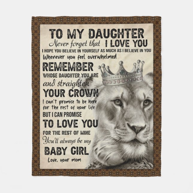 Personalisierter Brief an meine Tochter Fleecedecke (Vorderseite)