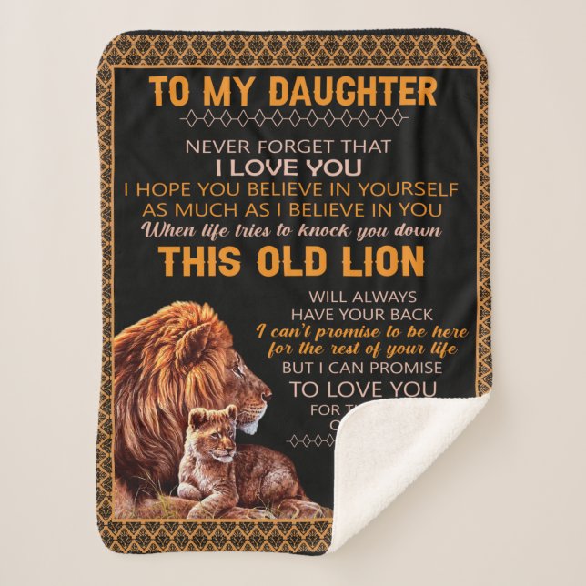 Personalisierter Brief an meine Tochter Liebe aus  Sherpadecke (Vorderseite)