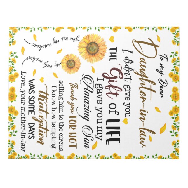 Personalisierter Brief an meine Tochter Notizblock (Vorderseite)