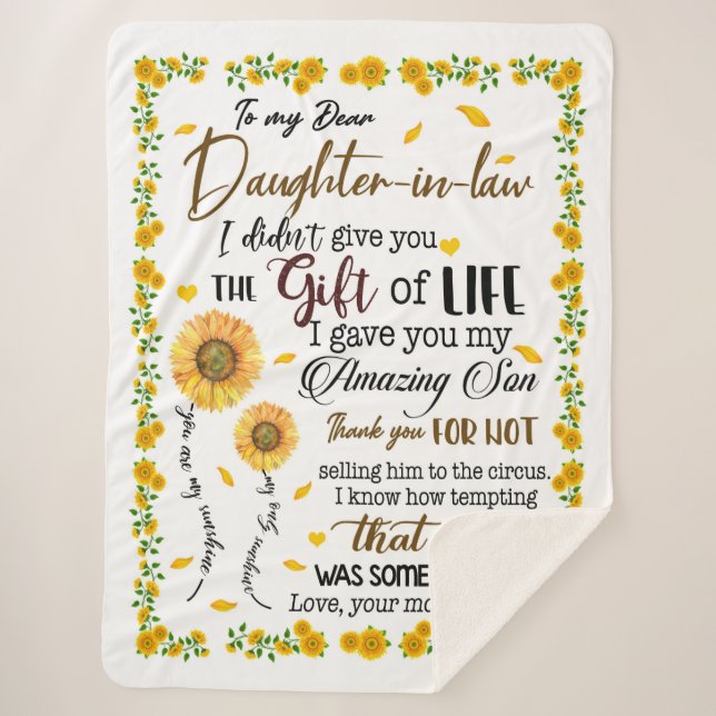 Personalisierter Brief an meine Tochter, Sherpadecke (Vorderseite)