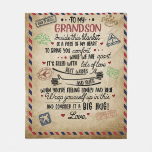 Personalisierter Brief an meinen Grand Son, Geburt Fleecedecke