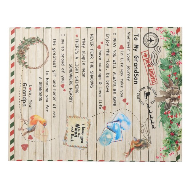 Personalisierter Brief an meinen Großvater Notizblock (Vorderseite)