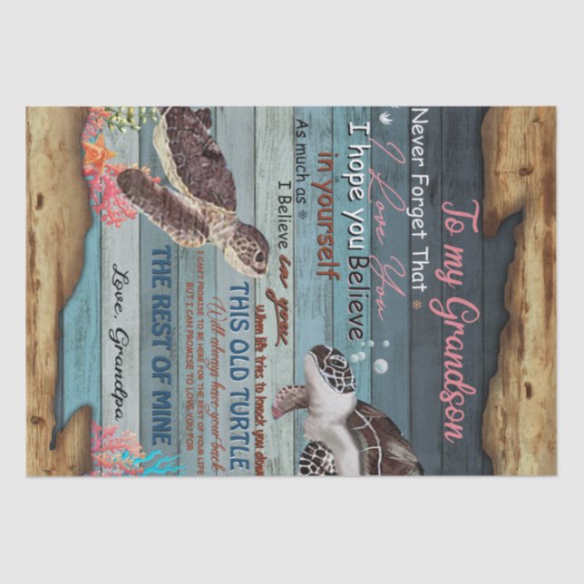 Personalisierter Brief an meinen Großvater Seidenpapier (Vorderseite)