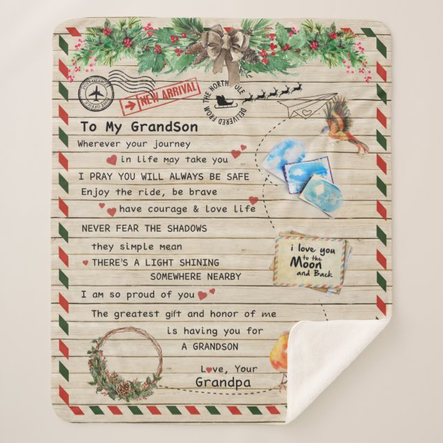 Personalisierter Brief an meinen Großvater Sherpadecke (Vorderseite)