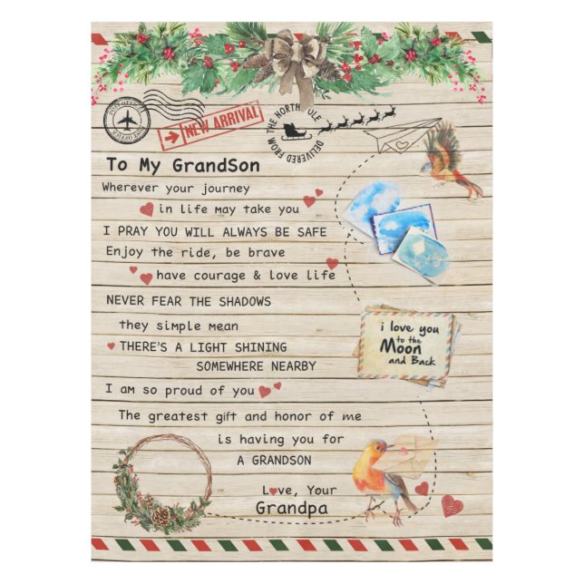 Personalisierter Brief an meinen Großvater Tischdecke (Vorderseite)