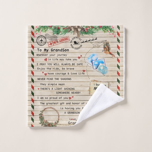 Personalisierter Brief an meinen Großvater Waschlappen (Waschlappen)