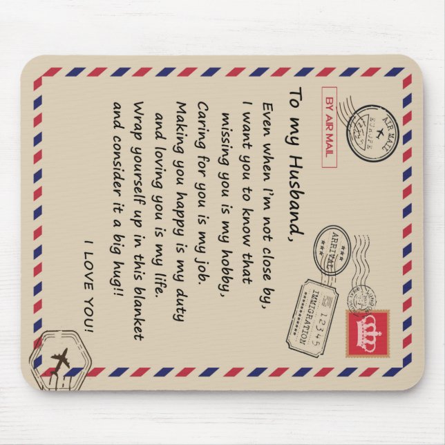 Personalisierter Brief an meinen Mann aus der Ehef Mousepad (Vorne)