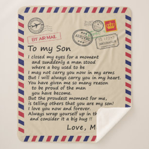 Personalisierter Brief an meinen Sohn aus der Mama Sherpadecke