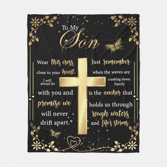 Personalisierter Brief an meinen Sohn Fleecedecke (Vorderseite)