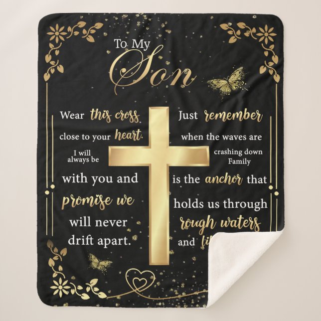 Personalisierter Brief an meinen Sohn Schöne Schme Sherpadecke (Vorderseite)