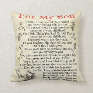 Personalisierter Brief an meinen Sohn, Sohn zum Ge Kissen