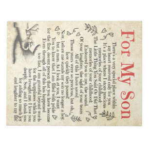 Personalisierter Brief an meinen Sohn zum Geburtst Notizblock