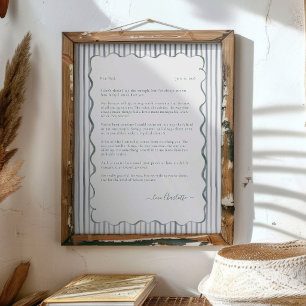 Personalisierter Brief an Papa Andenken Druck Poster