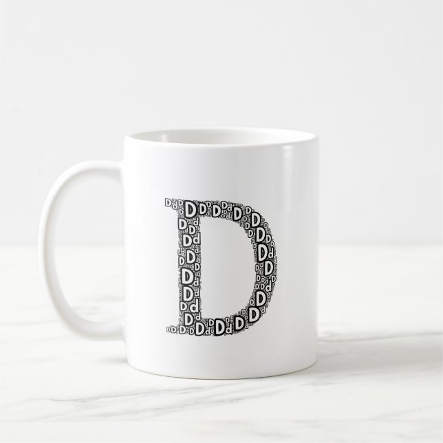 Personalisierter Brief D Kaffeebecher Geschenk Kaffeetasse (Links)