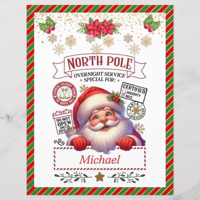 Personalisierter Brief des Weihnachtsmannes für Ki (Rückseite)