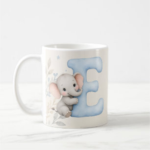 Personalisierter Brief E Baby-Elefant Name Design Kaffeetasse