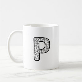 Personalisierter Brief P Keramikbecher Kaffeetasse