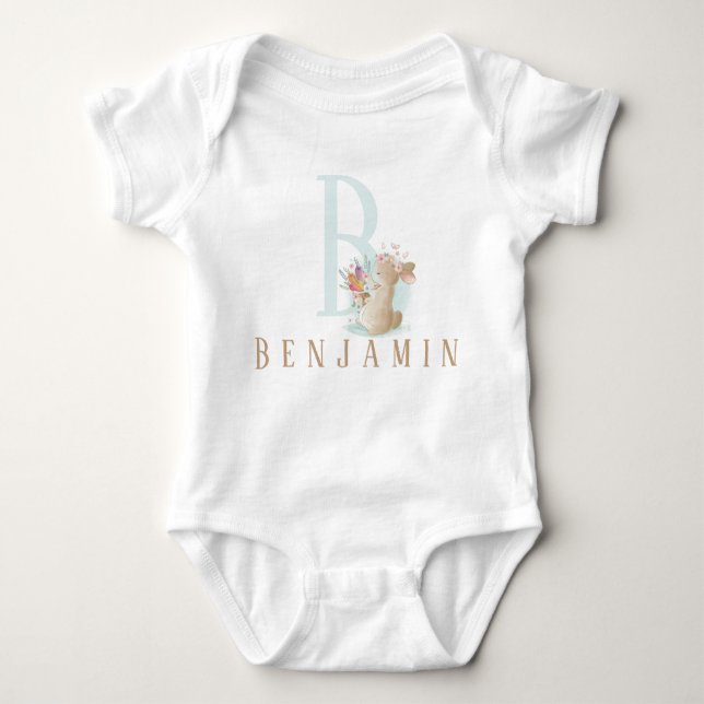 Personalisierter Brief und Name Baby Bodysuit Baby Strampler (Vorderseite)