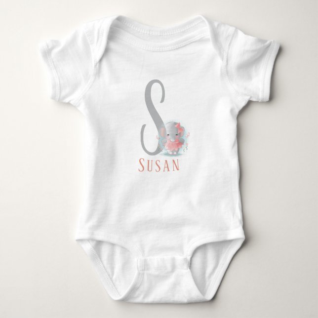 Personalisierter Brief und Name Baby Bodysuit Baby Strampler (Vorderseite)