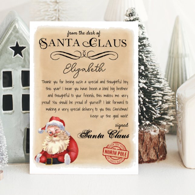 Personalisierter Brief vom Santa Printable Einladung (Santa Claus letter)